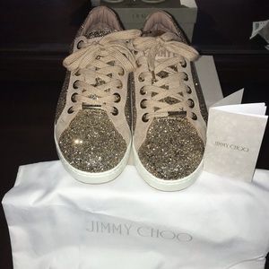 jimmy choo cash glitter sneaker